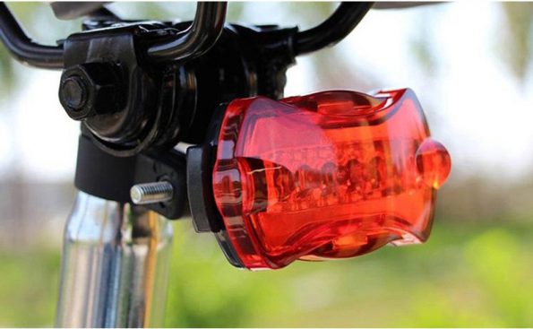 Waterproof IP65 5 red led bike tail light 6 mode cycling lamp AAA battery
